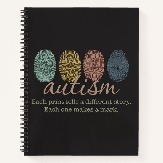 Carnet Autism Fingerprint/Quote Spiral Notebook (Devant)