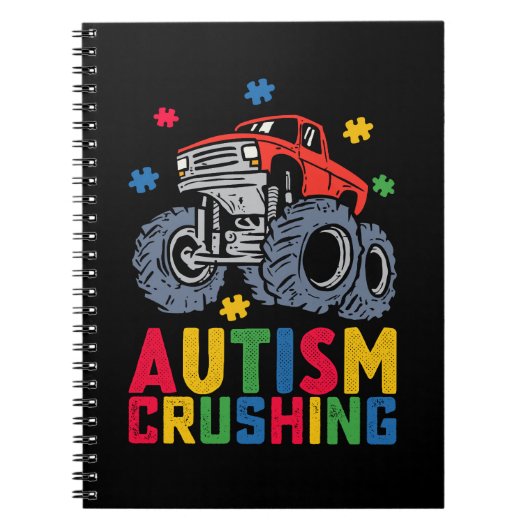 Carnet Autisme écrasant Monster Truck Sensibilisation Gar (Devant)