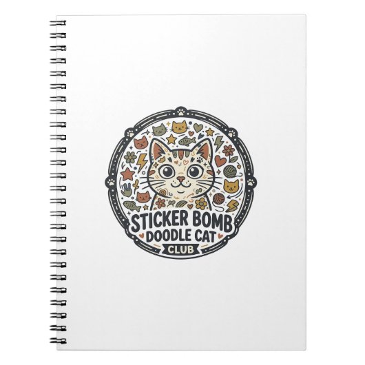 Carnet Autocollant Bombe Dessin Animé Chat POD Vector Art (Devant)