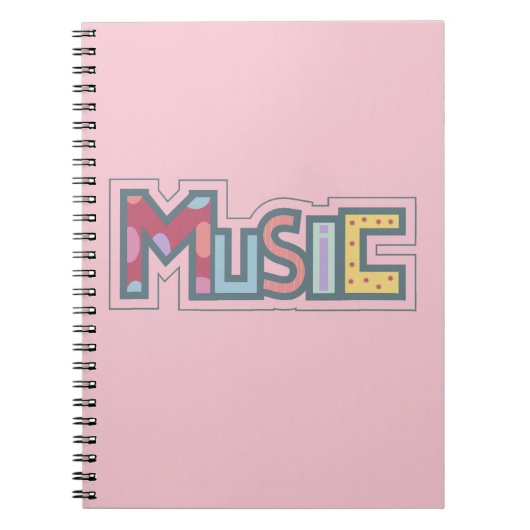 Carnet autocollant de musique coloré (Devant)
