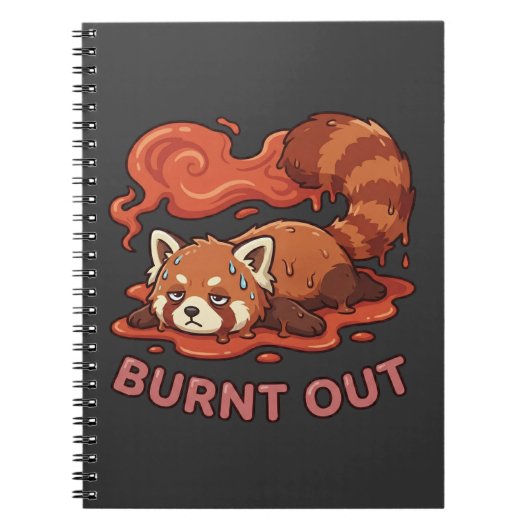 Carnet Autocollant de Panda Rouge Fondu Drôle | Mignon (Devant)