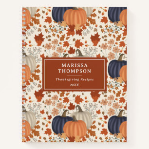 Carnet Automne Automne Citrouille Fleur sauvage Thanksgiv