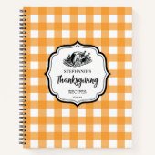Carnet Automne automne Orange Plaid Thanksgiving Recette (Devant)