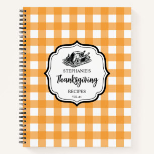 Carnet Automne automne Orange Plaid Thanksgiving Recette