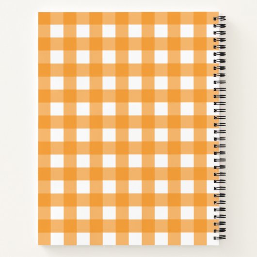 Carnet Automne automne Orange Plaid Thanksgiving Recette (Dos)