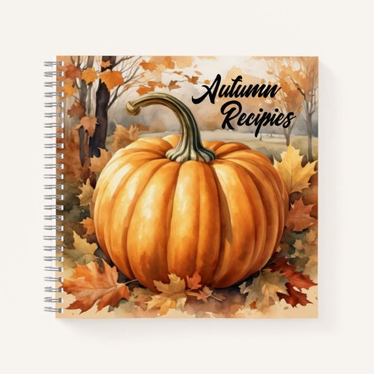 Carnet Automne Automne Saison Citrouille Thème Recette Li (Devant)