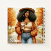 Carnet Automne Chic Africain Américain Femme | Automne (Dos)