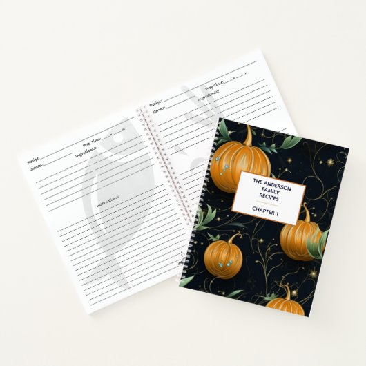 Carnet Automne Citrouille Étincelles Design Famille Recet (Intérieur)