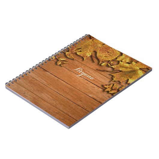 Carnet Automne Faux Gold Leaf Art Élégant Automne (Côté gauche)