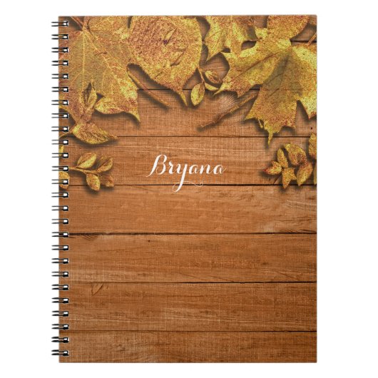 Carnet Automne Faux Gold Leaf Art Élégant Automne (Devant)