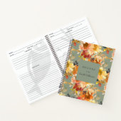Carnet Automne fleuri automne personnalisé Sage vert Rece (Intérieur)