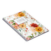Carnet Automne Fleurs d'aquarelle et Motif de verdure (Côté Droit)