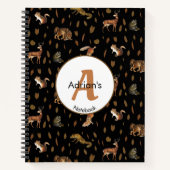 Carnet Automne Forêt Animaux Automne Feuilles École Monog (Devant)