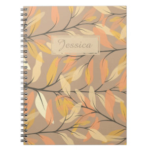Carnet Automne moderne Feuilles d'automne Motif Personnal