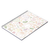 Carnet Automne Motif douillet Doodle - Automne Citrouille (Côté gauche)