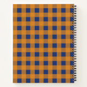 Carnet Automne Orange Bleu Plaid Motif Recette (Dos)
