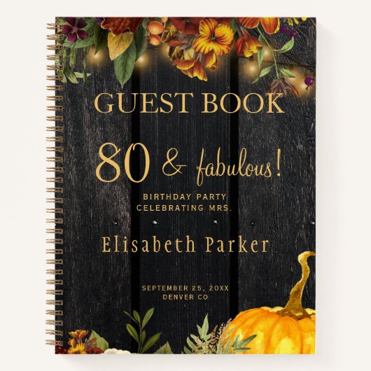 Carnet automne rustique automne n'importe quel âge annive (Devant)