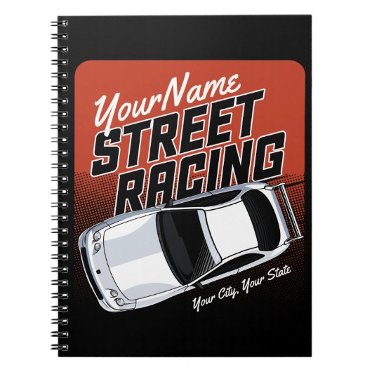 Carnet Automobile de course de rue personnalisée (Devant)