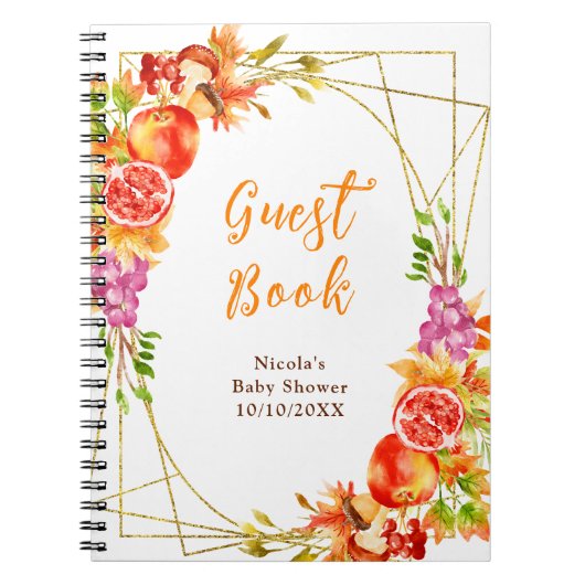 Carnet Autumn Fall Harvest Baby Shower Guest Book (Devant)