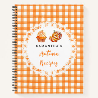 Carnet Autumn Fall Recipes Orange Gingham