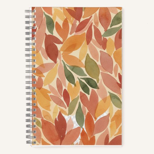 Carnet Autumn Leaves Watercolor Pattern (Recto)