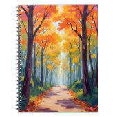 Carnet Autumn Path Fall Foliage Painting (Devant)