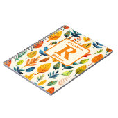 Carnet autums colorés feuille boho personnalisé monogramm (Côté gauche)