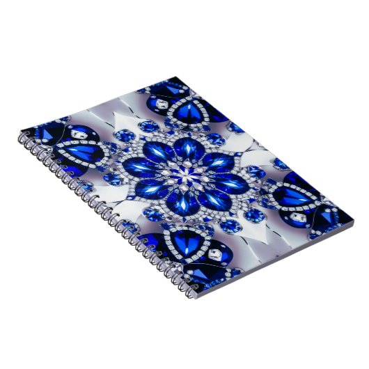 Carnet aux couleurs Bleu Blanc Conception abstrait (Côté Droit)