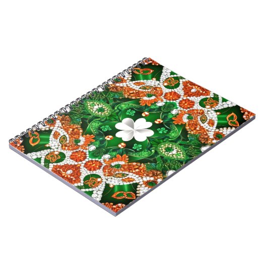 Carnet aux couleurs irlandaises Design abstrait (Côté gauche)