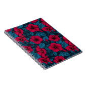 Carnet aux fleurs d'hibiscus rouges (Côté Droit)