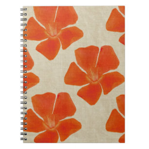 Carnet aux fleurs orange