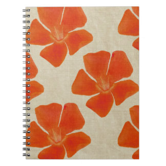 Carnet aux fleurs orange