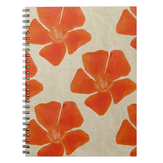 Carnet aux fleurs orange (Devant)