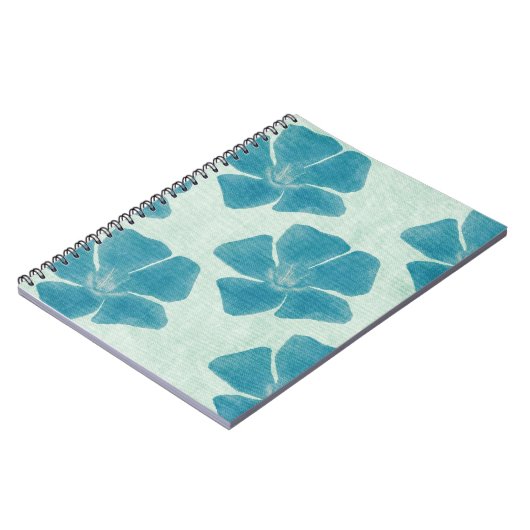 Carnet aux fleurs turquoise (Côté gauche)