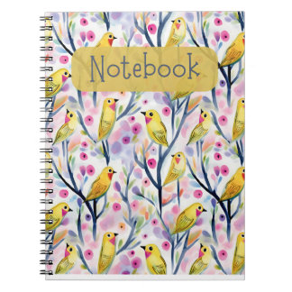 Carnet aux oiseaux jaunes