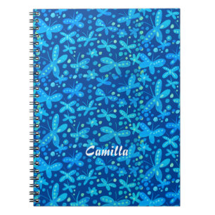 Carnet aux papillons bleus