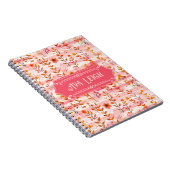 Carnet Ava Leigh rose et orange aquarelle Floral (Côté Droit)