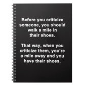 Carnet Avant de critiquer (Devant)