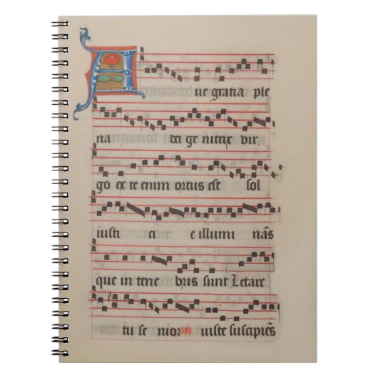 Carnet Ave gratia plena - Manuscrit médiéval d'Antiphon (Devant)