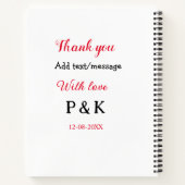 Carnet Avec amour ajoutez lettre nom de couple merci ajou (Dos)