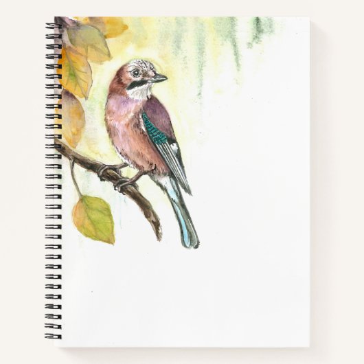 Carnet avec aquarelle Jay Eurasian (Devant)