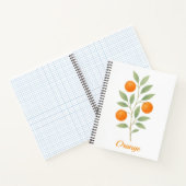 Carnet avec branche orange aquarelle avec feuilles (Intérieur)