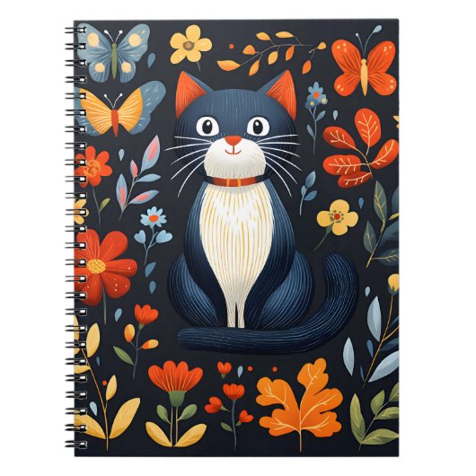 Carnet avec couverture d'impression pour chat mign (Devant)