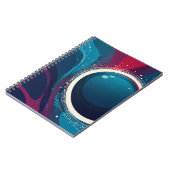 Carnet avec design de spirale cosmique - Bleu Abst (Côté gauche)