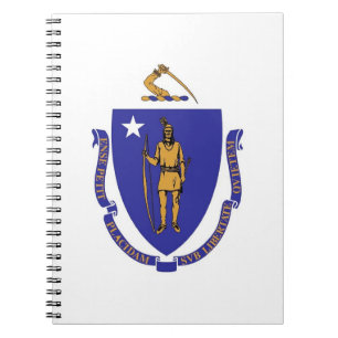 Carnet avec drapeau de l'Etat du Massachusetts