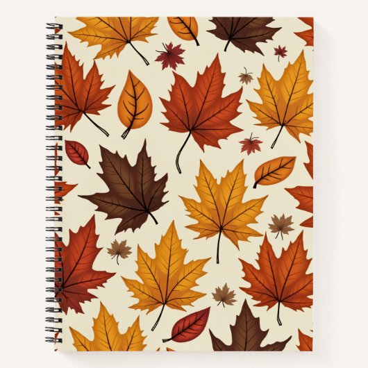 Carnet avec feuilles d'automne motif (Devant)