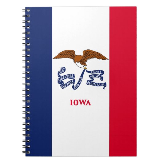 Carnet avec le drapeau de l'État de l'Iowa (Devant)