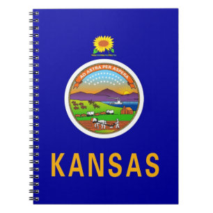 Carnet avec le drapeau de l'État du Kansas