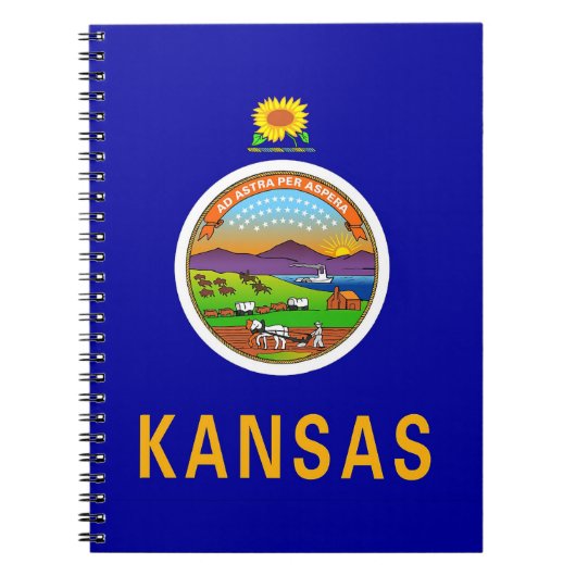 Carnet avec le drapeau de l'État du Kansas (Devant)