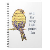 Carnet Avec ma chanson, je le loue Bible Écriture Oiseau (Devant)
